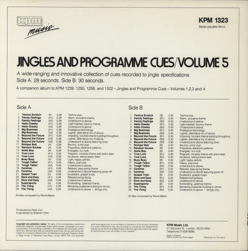 KPM Library Jingles And Programme Cues Volume 5 vinyl LP album (LP record) UK KP1LPJI893399