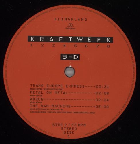 Kraftwerk 3-D (1 2 3 4 5 6 7 8) 2-LP vinyl record set (Double LP Album) UK KRA2LD881780