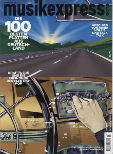 Kraftwerk Autobahn - Blue Vinyl 7" + MusikExpress Magazine 7" vinyl single (7 inch record / 45) German KRA07AU867864