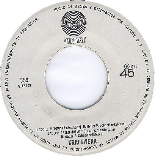 Kraftwerk Autopista - Autobahn 7" vinyl single (7 inch record / 45) Mexican KRA07AU362640