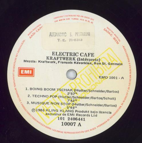 Kraftwerk Electric Cafe - Promo vinyl LP album (LP record) Argentinean KRALPEL826645