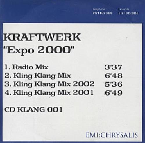 Kraftwerk Expo 2000 CD-R acetate UK KRACREX148583