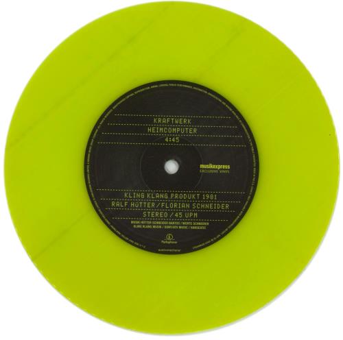 Kraftwerk Heimcomputer - Yellow Vinyl 7" + MusikExpress Magazine 7" vinyl single (7 inch record / 45) German KRA07HE867862
