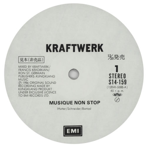 Kraftwerk Musique Non Stop + Obi 12" vinyl single (12 inch record / Maxi-single) Japanese KRA12MU594967