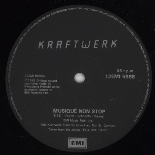 Kraftwerk Musique Non Stop - Deletion cut 12" vinyl single (12 inch record / Maxi-single) UK KRA12MU874417