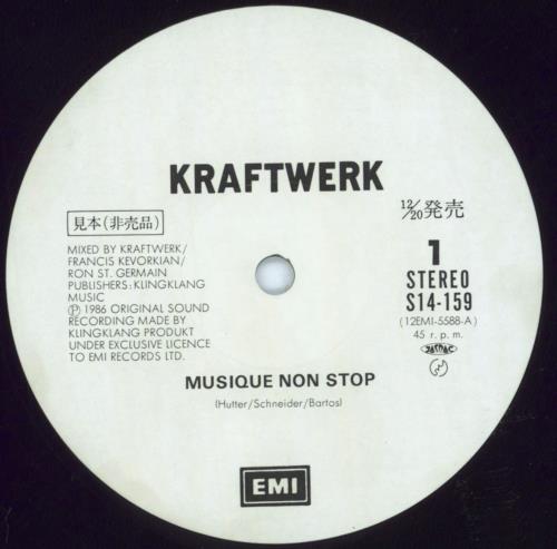 Kraftwerk Musique Non Stop 12" vinyl single (12 inch record / Maxi-single) Japanese KRA12MU585094