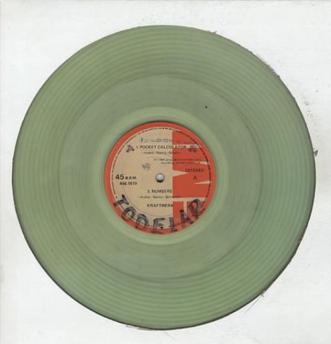 Kraftwerk Pocket Calculator - Pale Green Vinyl 12" vinyl single (12 inch record / Maxi-single) Colombian KRA12PO327074