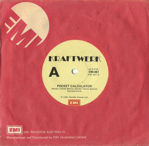 Kraftwerk Pocket Calculator 7" vinyl single (7 inch record / 45) Australian KRA07PO582194