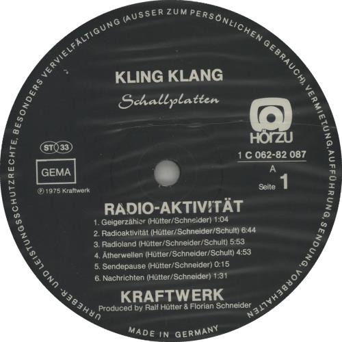 Kraftwerk Radio-Aktivit�t - VG/EX vinyl LP album (LP record) German KRALPRA261128