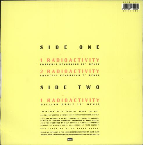 Kraftwerk Radioactivity 12" vinyl single (12 inch record / Maxi-single) UK KRA12RA742307