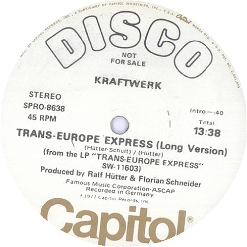 Kraftwerk Trans-Europe Express 12" vinyl single (12 inch record / Maxi-single) US KRA12TR79671