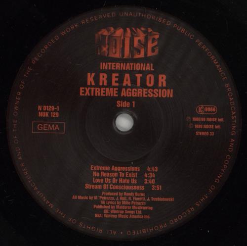 Kreator Extreme Aggression vinyl LP album (LP record) German KR6LPEX649648