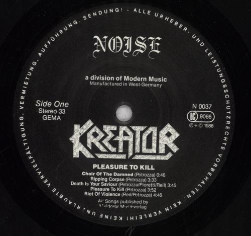 Kreator Pleasure To Kill vinyl LP album (LP record) German KR6LPPL799188