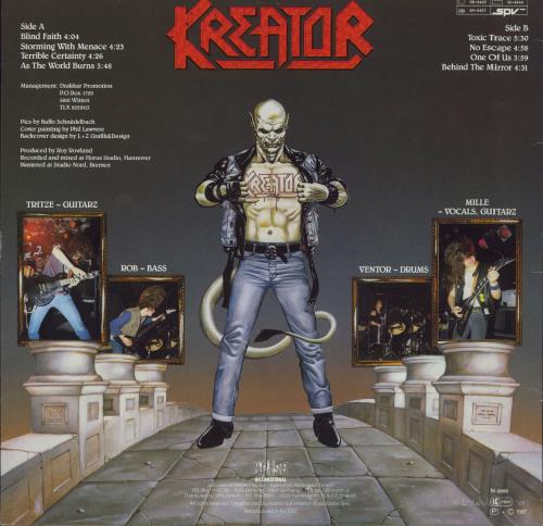 Kreator Terrible Certainty + Inner vinyl LP album (LP record) German KR6LPTE822421