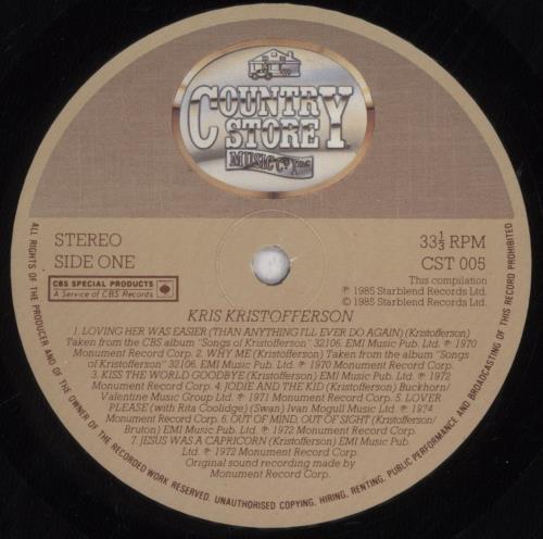 Kris Kristofferson The Very Best Of vinyl LP album (LP record) UK KRSLPTH847210