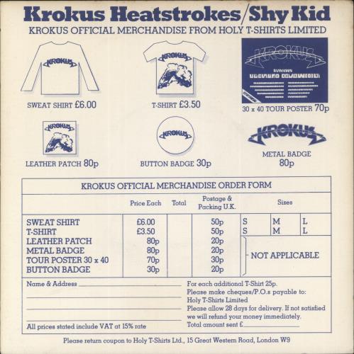 Krokus Heatstrokes 7" vinyl single (7 inch record / 45) UK KRO07HE559038