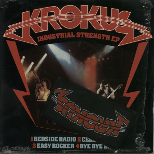 Krokus Industrial Strength EP + Patch 7" vinyl single (7 inch record / 45) UK KRO07IN638151