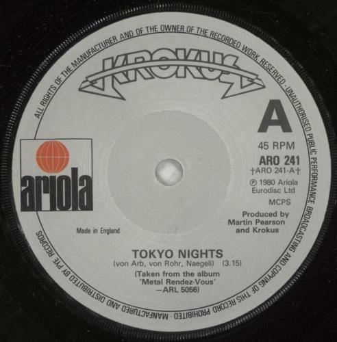 Krokus Tokyo Nights 7" vinyl single (7 inch record / 45) UK KRO07TO703337