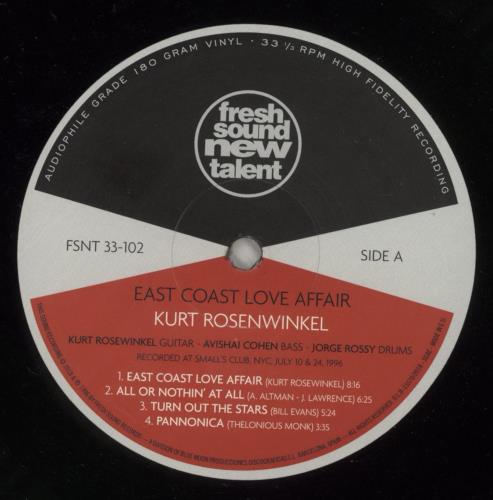 Kurt Rosenwinkel East Coast Love Affair vinyl LP album (LP record) Spanish 9U0LPEA869892