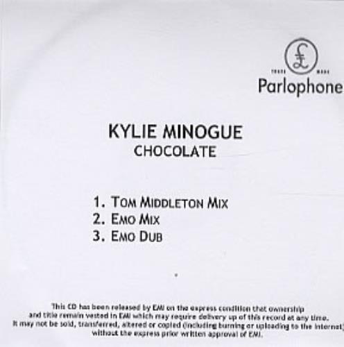 Kylie Minogue Chocolate - 3 Mixes CD-R acetate UK KYLCRCH314724