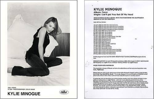 Kylie Minogue Fever media press pack Australian KYLPPFE353497