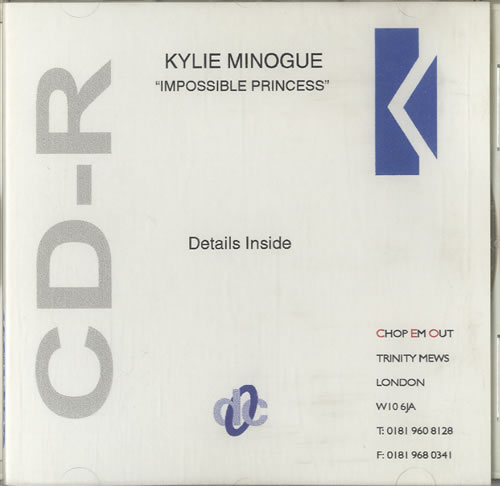 Kylie Minogue Impossible Princess CD-R acetate UK KYLCRIM103574