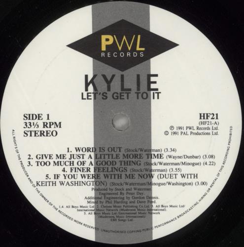 Kylie Minogue Let's Get To It - VG vinyl LP album (LP record) UK KYLLPLE881826