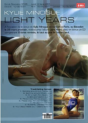 Kylie Minogue Light Years handbill French KYLHBLI199262