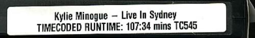 Kylie Minogue Live In Sydney video (VHS or PAL or NTSC) UK KYLVILI300855