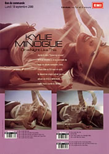 Kylie Minogue On A Night Like This handbill French KYLHBON199261