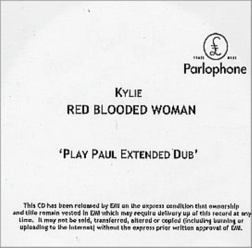Kylie Minogue Red Blooded Woman CD-R acetate UK KYLCRRE299876