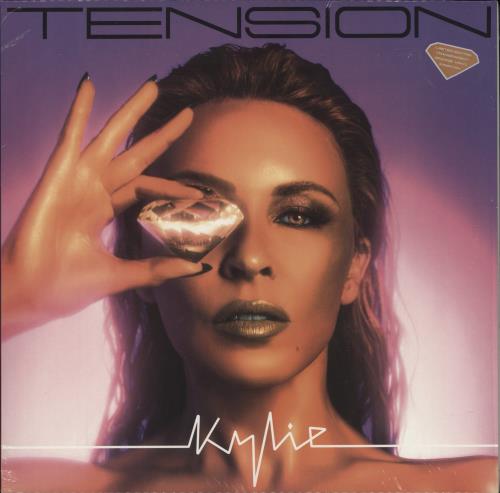 Kylie Minogue Tension - Transparent Orange Vinyl - Autographed Print vinyl LP album (LP record) UK KYLLPTE878894