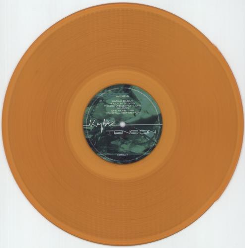 Kylie Minogue Tension - Transparent Orange Vinyl - Autographed Print vinyl LP album (LP record) UK KYLLPTE878894