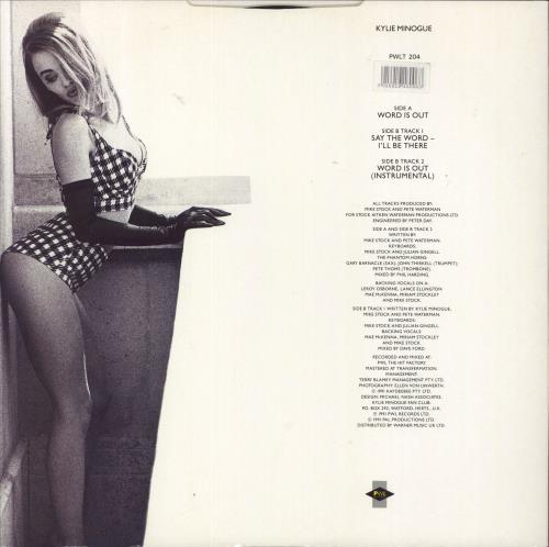 Kylie Minogue Word Is Out - Etched - Hype & Barcode Stickered 12" vinyl single (12 inch record / Maxi-single) UK KYL12WO832899