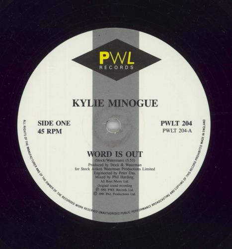 Kylie Minogue Word Is Out 12" vinyl single (12 inch record / Maxi-single) UK KYL12WO36980