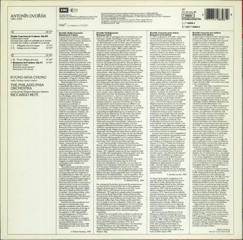 Kyung-Wha Chung Dvor�k: Violin Concerto / Romance vinyl LP album (LP record) German KY0LPDV771339