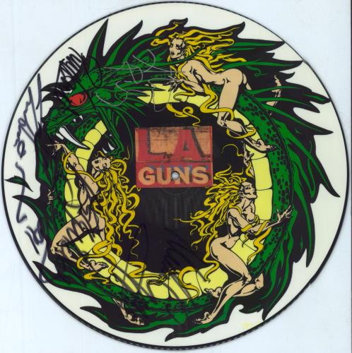 L.A. Guns Some Lie 4 Love - Fully Autographed 12" vinyl picture disc (12 inch picture record) UK LAG2PSO814221