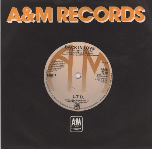 L.T.D. Back In Love 7" vinyl single (7 inch record / 45) UK LT007BA664405