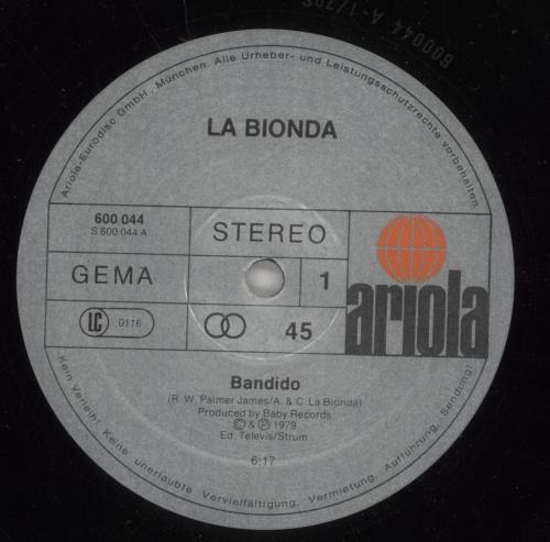 La Bionda Bandido (Special New Disco Version) 12" vinyl single (12 inch record / Maxi-single) German LQI12BA887950
