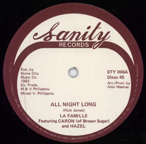 La Famille All Night Long 12" vinyl single (12 inch record / Maxi-single) UK 1AL12AL783690