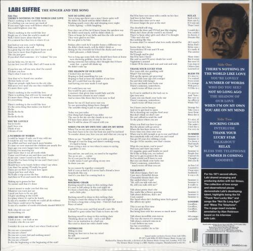 Labi Siffre The Singer And The Song: Half-Speed Mastered - 180 Gram Vinyl + Signed Priint - Sealed vinyl LP album (LP record) UK SIFLPTH842766