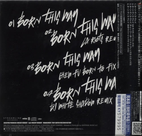 Lady Gaga Born This Way CD single (CD5 / 5") Japanese LGQC5BO610928