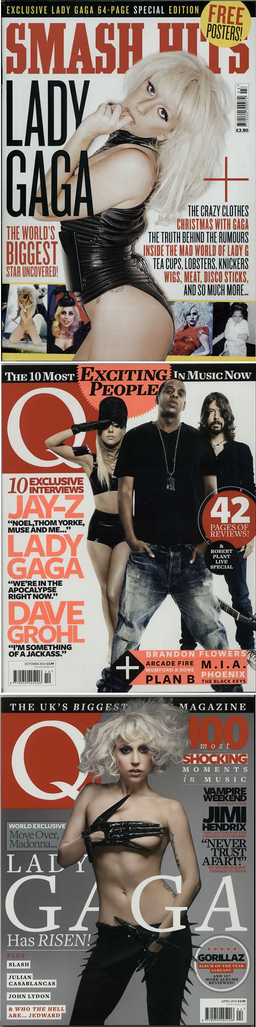 Lady Gaga Quantity of Four Music Magazines magazine UK LGQMAQU629098