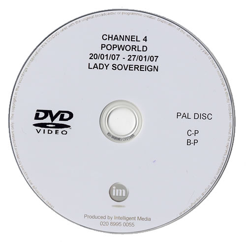 Lady Sovereign On Popworld promo DVD-R UK LDVDRON471308