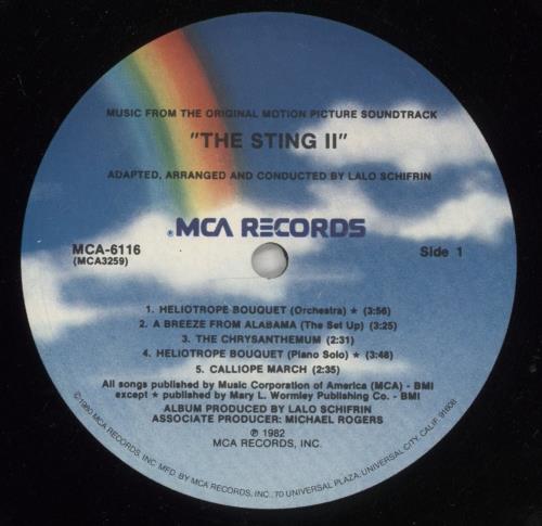 Lalo Schifrin The Sting II - Promo Stamped vinyl LP album (LP record) US LALLPTH878585