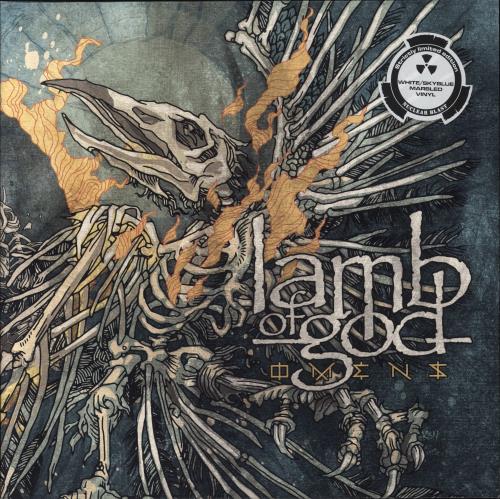 Lamb Of God Omens - White & Blue Marbled Vinyl vinyl LP album (LP record) UK LGMLPOM857042