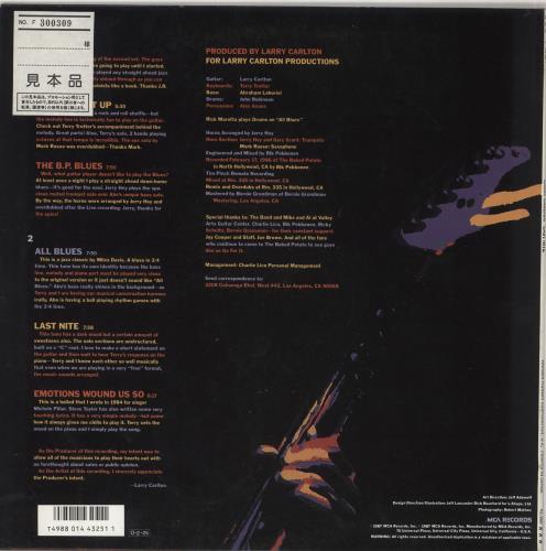 Larry Carlton Last Nite vinyl LP album (LP record) Japanese LC5LPLA731685