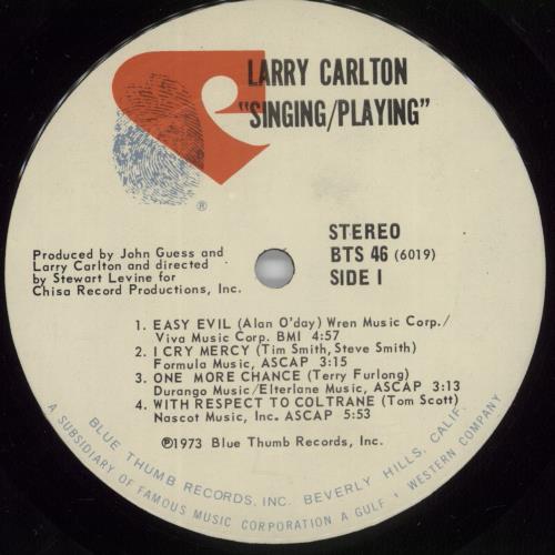 Larry Carlton Singing/Playing vinyl LP album (LP record) US LC5LPSI592074