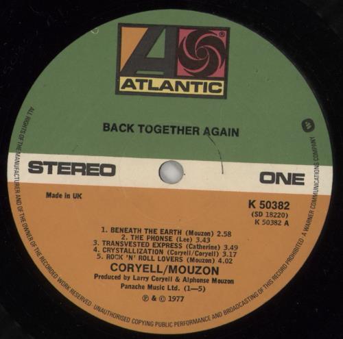 Larry Coryell Back Together Again vinyl LP album (LP record) UK YCYLPBA750487