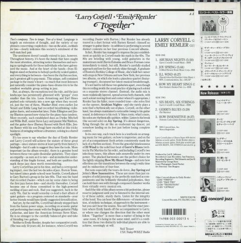 Larry Coryell Together vinyl LP album (LP record) Japanese YCYLPTO802351